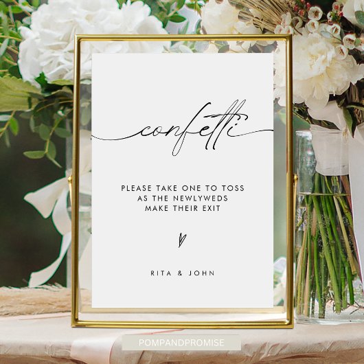 Poster Confetti minimaliste moderne Envoi Mariage