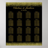 Poster Confetti noir et or - 16 Seating Chart (Devant)