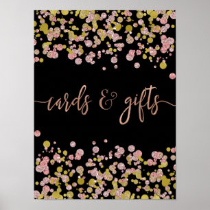 Poster Confetti Sparkle Rose Gold Wedding Cartes & Cadeau