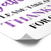 Poster Confetti violet noir favorise le signe Baby shower (Coin)