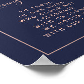 Poster Confettis doré rose enseigne de mariage commémorat (Coin)