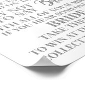 Poster Confettis Rose et Argent Panneau de Jeu Ne Dis Pas (Coin)