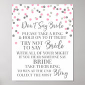 Poster Confettis Rose et Argent Panneau de Jeu Ne Dis Pas (Devant)