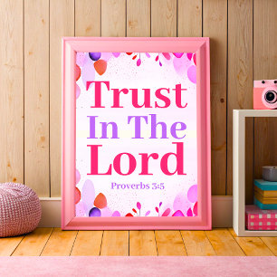 Poster Confiance dans le Lord Boho Christian Ado Girl Art