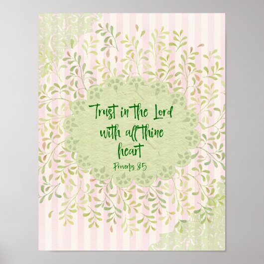 Poster Confiance dans le Seigneur Bible Verse (Devant)