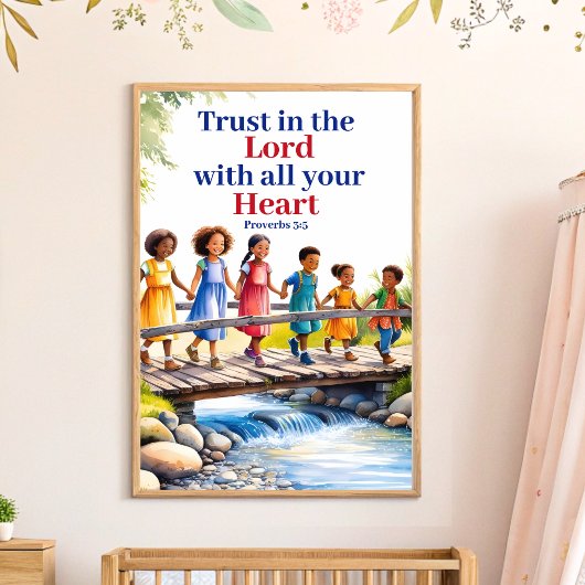 Poster Confiance Dans Le Seigneur Christian Nursery Wall
