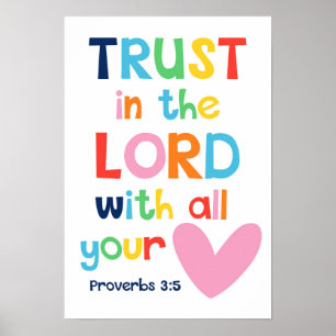 Poster Confiance Dans Le Seigneur Enfants Christian Bible