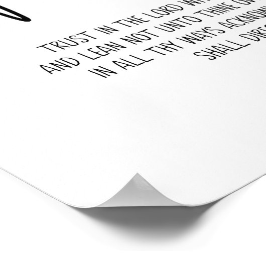 Poster Confiance Dans Le Seigneur, Proverbes 3:5-6, Moder (Coin)