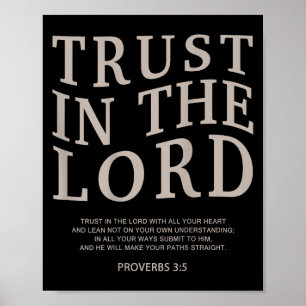 Poster Confiance Le Seigneur Foi Chrétienne Bible Verse S
