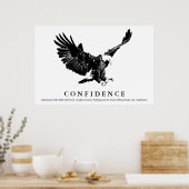 Poster Confiance motivationnelle de l'aigle noir et blanc (Cuisine)
