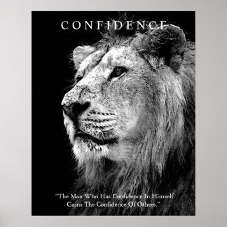 Poster Confiance motivationnelle tendance Lion Inspiratio