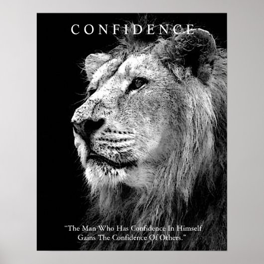 Poster Confiance motivationnelle tendance Lion Inspiratio (Devant)