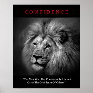 Poster Confiance motivationnelle unique Lion Inspirationn