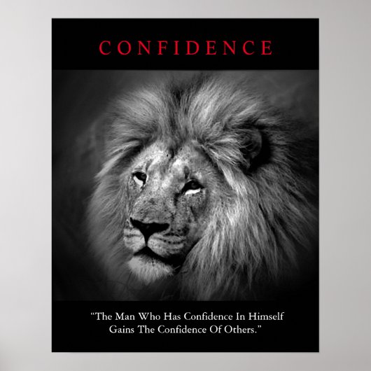 Poster Confiance motivationnelle unique Lion Inspirationn (Devant)