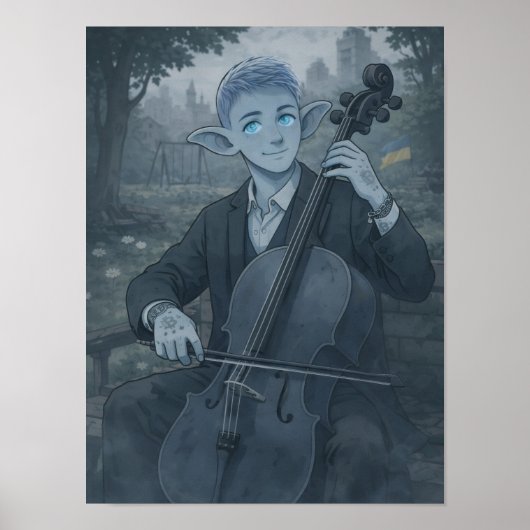 Poster Confiance / Violoncelliste / Parc (Devant)
