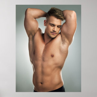 Poster Confiant et couvert – Portrait de studio torse nu