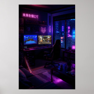 Poster Configuration de jeu Cyberpunk Art esthétique de c
