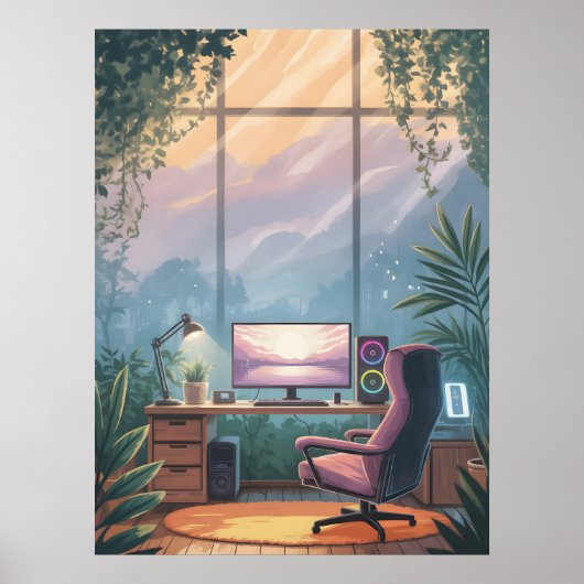 Poster Configuration de jeu relaxante et cosy - Œuvre d'a (Devant)