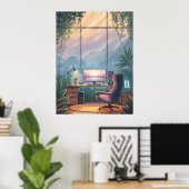 Poster Configuration de jeu relaxante et cosy - Œuvre d'a (Bureau à domicile)