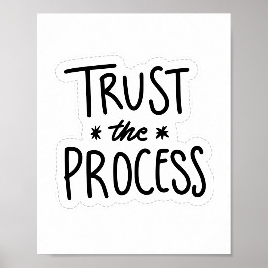 Poster Configurez le processus minimal blanc et noir (Devant)