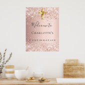 Poster Confirmation blush rose or parties scintillant pou (Cuisine)