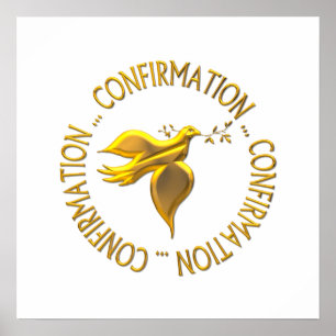 Poster Confirmation en or et Holy Spirit