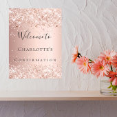 Poster Confirmation rose goldée blush de bienvenue