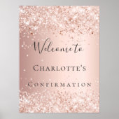 Poster Confirmation rose goldée blush de bienvenue (Devant)