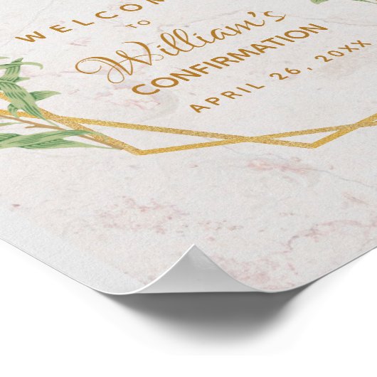 Poster Confirmation Verdure Botanique Or Géométrique (Coin)