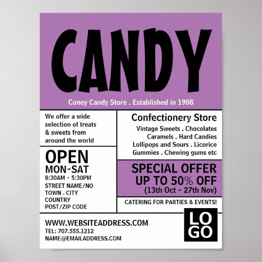 Poster Confiserie moderne, Confiserie Fournitures Publici (Devant)