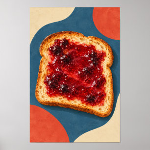 Poster Confiture de fraises sur toast doré – Ki pop art m