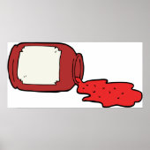 Poster Confiture déversée Cute Jelly Rouge Jar (Devant)