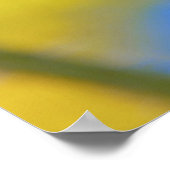 Poster Confleur Abstrait Macro jaune sur bleu (Coin)