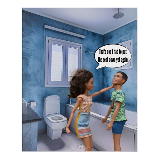 Poster Conflit de siège de toilette (Devant)