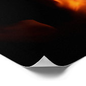 Poster Conflit d'énergie du feu d'or bleu abstrait (Coin)
