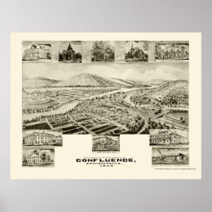 Poster Confluence, PA Carte panoramique - 1905