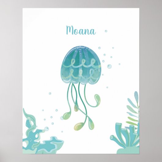 Poster Confort de marée de méduse personnalisable (Devant)