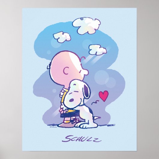 Poster Confort et sécurité | Charlie & Snoopy Hug (Devant)