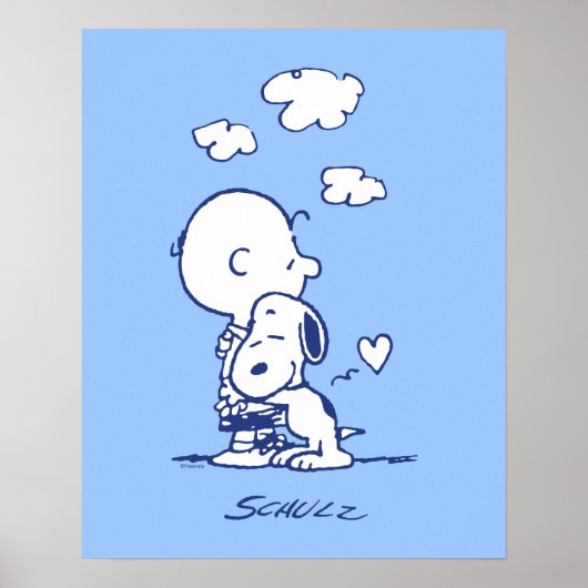 Poster Confort et sécurité | Charlie & Snoopy Hug (Devant)