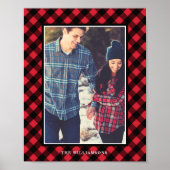 Poster Confortable et chaleureux | Red Buffalo Plaid Fami (Devant)