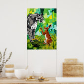 Poster Confrontation dans la jungle – Couguar et lapin gé (Cuisine)