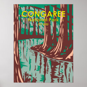 Poster Congaree National Park South Carolina Vintage Post