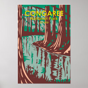 Poster Congaree National Park South Carolina Vintage Post