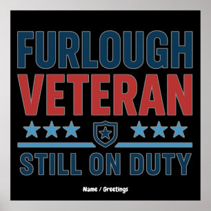 Poster Congé Veteran Toujours En Service Patriotique Mini
