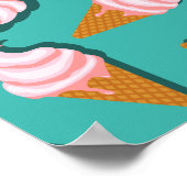 Poster Congés gaufres crème glacée et motif de yaourt con (Coin)