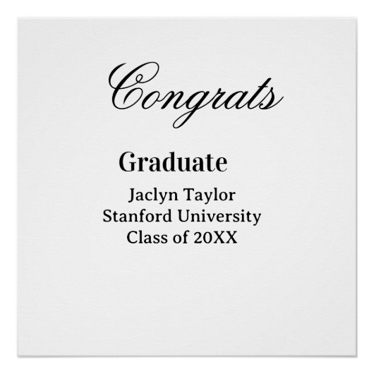 Poster Congrats graduation name university name class of (Devant)