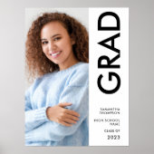 Poster Congrats Modernes Grad Photo Nom 2023 Graduation (Devant)