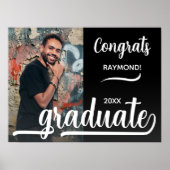 Poster Congrats photo moderne Graduate Noir (Devant)