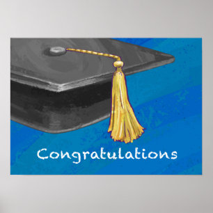 Poster Congratulation Black and Blue