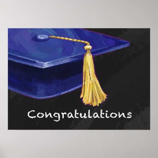 Poster Congratulation Blue and Black (Devant)